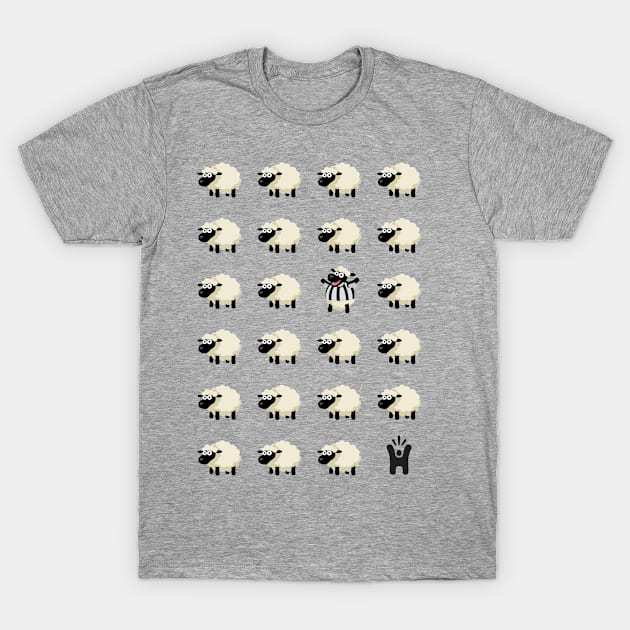 Black & White Stripes - Unique Sheep - Happy-Me T-Shirt by myHappyme